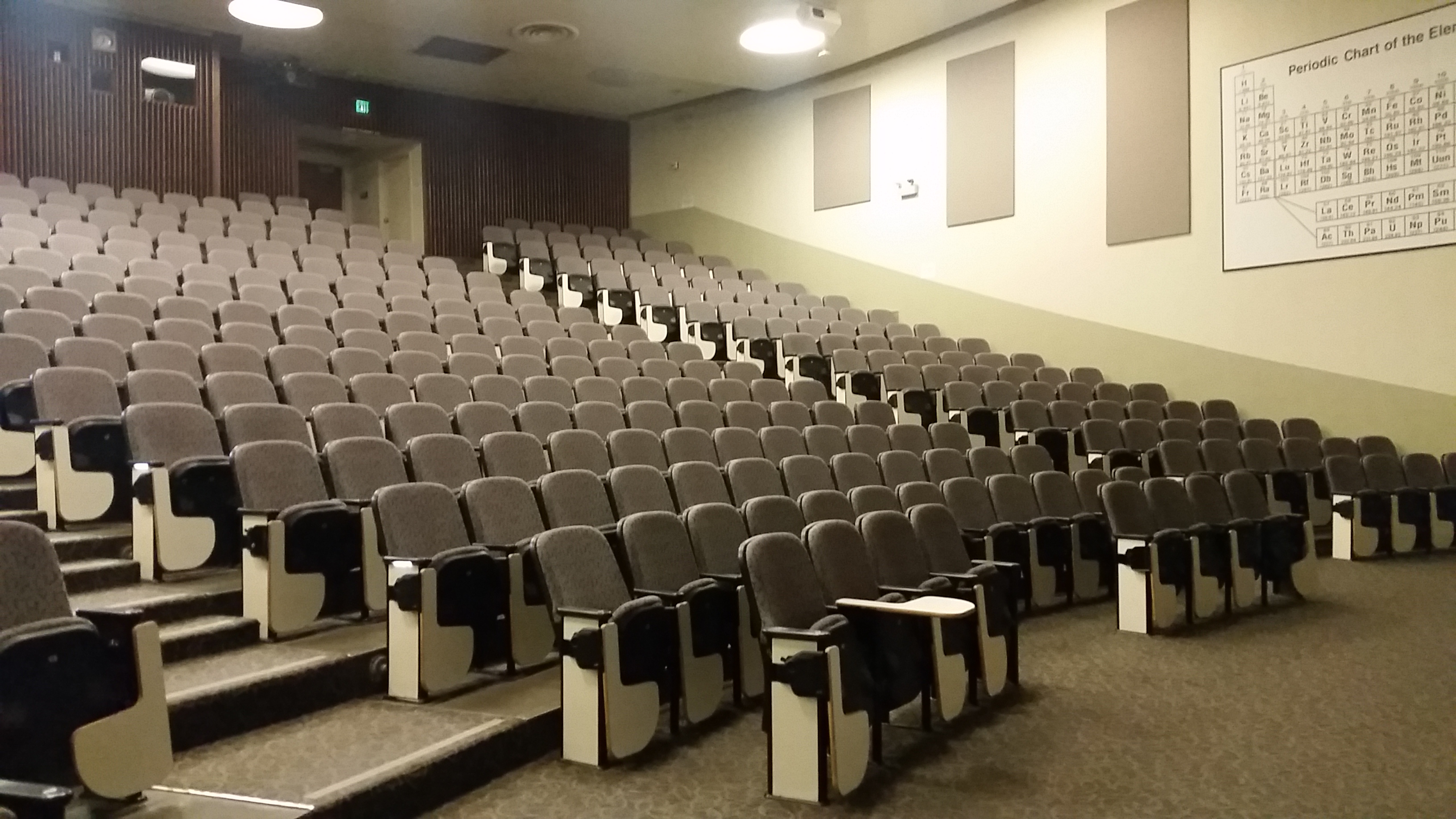 Chemistry Building Room 194 with periodic table mural